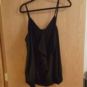 Lane bryant black ruffle banded waist tank 22/24
